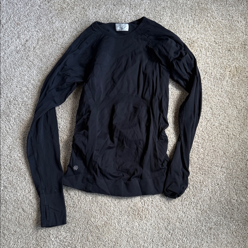 Athleta Black Long-Sleeve Performance Top